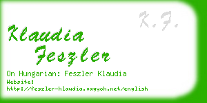 klaudia feszler business card